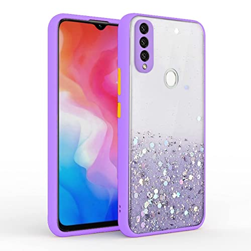 Image of VONZEE Case Compatible with Oppo A31 /A8, Non Moving Glitter Cover for Girls & Women Soft TPU Shockproof Anti Scratch Drop Protection Cover (Purple)