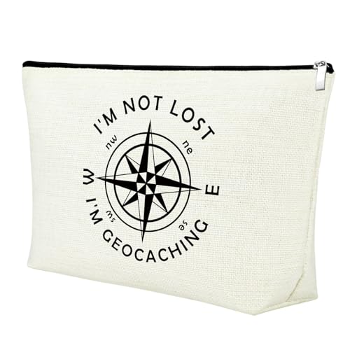 Mxrymvu Geocaching Travel Makeup Bag for Geography Lovers