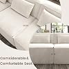 Modern Loveseat Sofa for Living Room,Corduroy Comfy Upholstered Furniture for Living Room, No Assembly Required, Beige