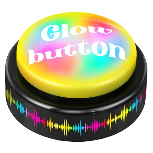Feekoon 1 Pack Dance Party Button, Plays 10 EDM Tracks, 30 Second Light Up Dance Bomb Button with Batteries – Funny Gag Gift for Office, Classroom, Teachers, Coworkers & Friends