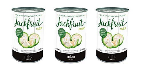 Lotao Bio Jackfruit natur: frisch & vegan - junge Jackfrucht-Stücke in der Dose | Fleischersatz vegetarisch nachhaltig - ideale hochwertige Fleischalternative zu Soja Tofu, Steak Hackfleisch 3 x 400g Cover