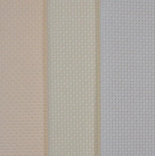 Image of KCS 3 pc of 12 inch x 18 inch(30cmx45cm) 16CT Counted Cotton Aida Cloth Cross Stitch Fabric (White+Antique White+Ecru)