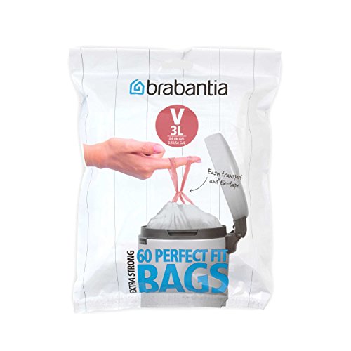 Brabantia IdealFit �S�~�����C�i�[ (�T�C�YV/3���b�g��) ���z�I�ȕi�� ����v���X�`�b�N�S�~�� �^�C�e�[�v�В��n���h���t�� (60��)