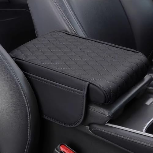 YJXSD Car Armrest Pad for Kia Sportage 5/4/3/2/1.Gen/Sportage NQ5/QL/SL/JE/JA 1994-2025 Leather Armrest Box Mat Center Console Cushion Pad Universal Armrest Seat Box Cover,Black, normal