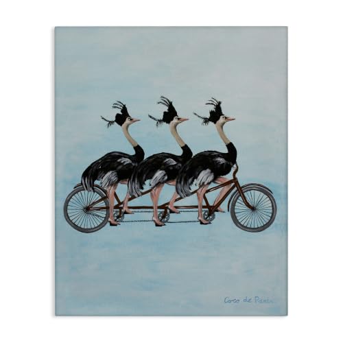 Ostriches Tandem Bicycle Humor, 24 x 30 Inch Canvas Wall Art