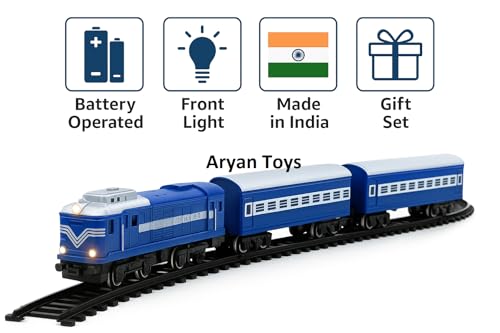 Image of Sheel Battery Operated Indian Passenger Toy Train Set for Kids
