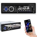 Techschermo Single Din Car Stereo with CD DVD Player - Bluetooth Car Radio with APP Control & Positioning/Bluetooth Music & Handsfree Call/FM/AM Radio/USB/TF/AUX Port/Power-Off Protection