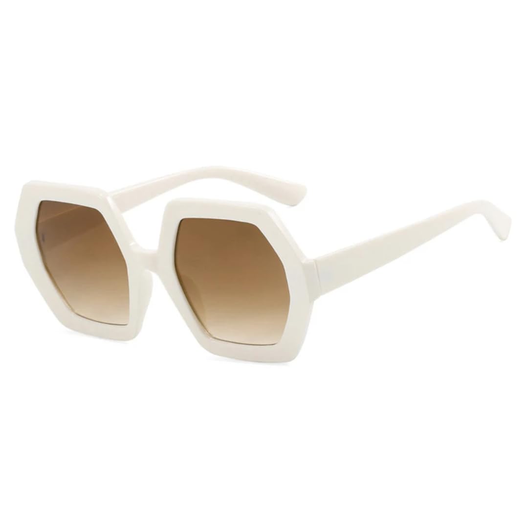 Lunettes de soleil polygonales de luxe au design vintage épuré