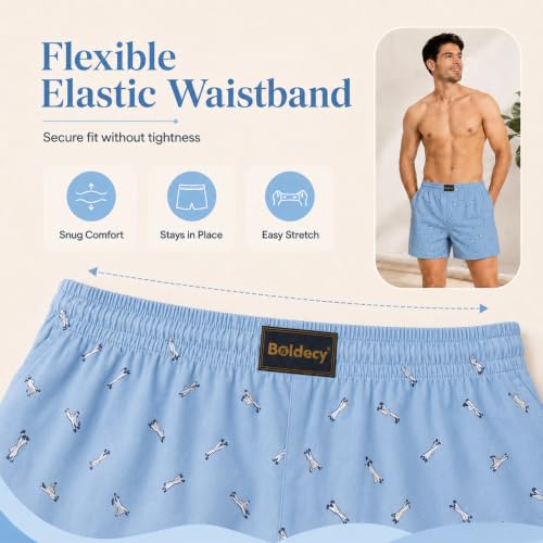 Image of Men's Printed Cotton Boxer Shorts - Soft Breathable Cotton Innerwear for Men, Regular Fit Boxer for Sleepwear, Lounge & Everyday Wear