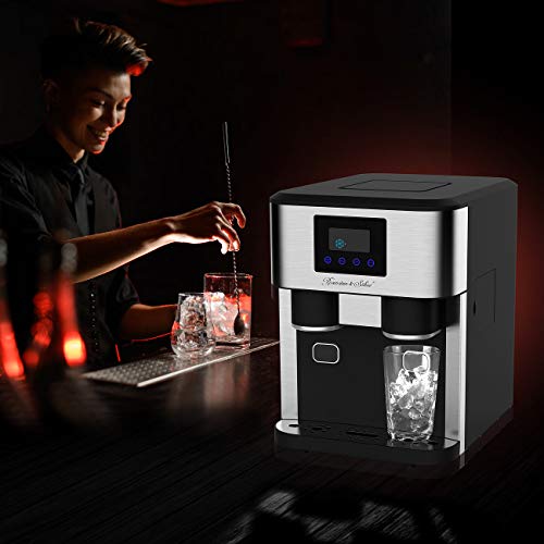 Rosenstein & Söhne Crushed Ice Maschine: Profi-Eiswürfelmaschine mit Crushed Ice & Kaltwasser, XXL-Touchdisplay (Eis Maschine, Eis Crusher, Eiswürfelformen) – Bild 5