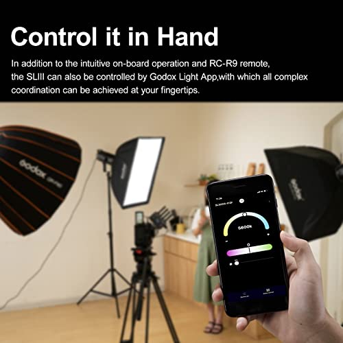 Image of Godox SL200III LED Video Light,200W 95600Lux 5600K±200K CRI96+ TLCI97+,Bowens Mount Daylight-Balanced Countinuous Output Lighting for YouTube,Live Broadcast,Video
