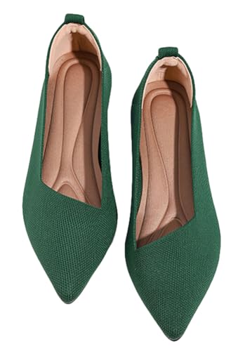 Pointed Toe Knit Ballet Flats for Women Mesh Knit Loafers Shoes