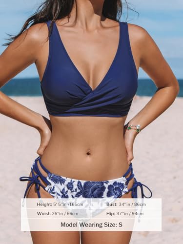 CUPSHE Women's Bikini Swimsuit Front Cross Lace Up Two Piece Bathing Suit - Image 4