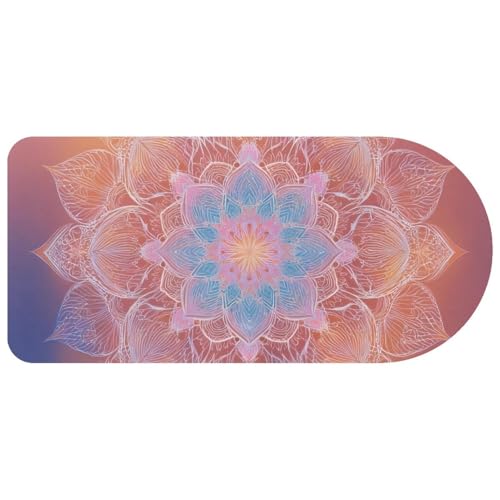 Tapis de souris XL gaming étendu mandala orange tapis de bureau grand