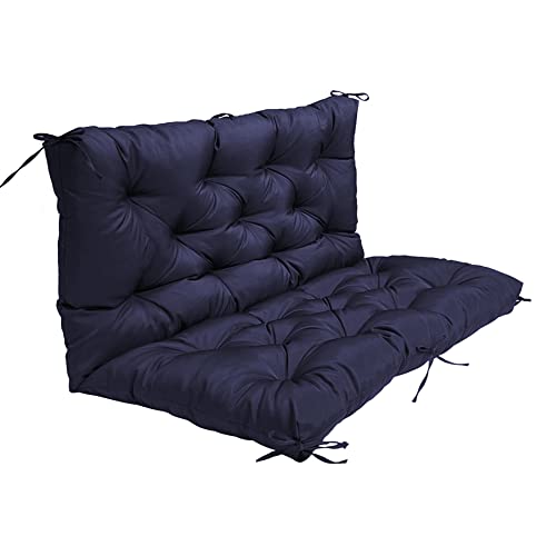 Coussin de banc d'extérieur avec dossier 150x100 cm bleu pour balancelle jardin