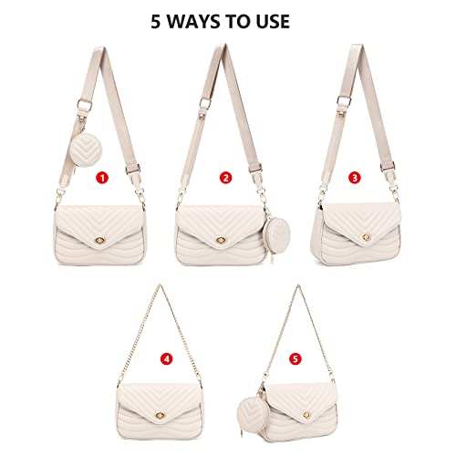 Image of JEEHAN Quilted Crossbody Bags for women Designer Shoulder Handbags Small Purse