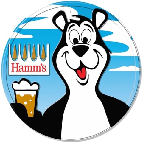 Desperate Enterprises Hamm's Round Fully Embossed Steel Sign - Nostalgic Vintage Metal Wall Decor - Made in USA Cover