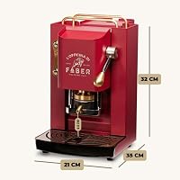 Faber Pro Deluxe Kaffeemaschine aus Messing mit Waffeln aus Ese Papier 44 mm (Cherry Red) – Ansicht 4