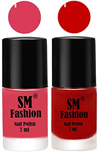 Image of Long Lasting Nail Polish | Nail Paint Combo 7 ml Each) - Set of 2 Rose-Orange