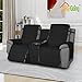 Easy-Going Non-Slip Loveseat Recliner Sofa with Console, Water Resistant Double Reclining Couch Cover with Adjustable Strap, 2-Piece Washable Furniture Cover for Dog Pet (2 Seater, Black)