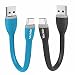 Veckle Type C, USB C 0.5ft Portable Short USB Type C Cable for Samsung Galaxy Note 8 S9 S8 Plus, Google Pixel XL2, HTC U11, Nexus 6P, Nexus 5X, LG G5, OnePlus 5 and More, 2 Pack Black and Blue