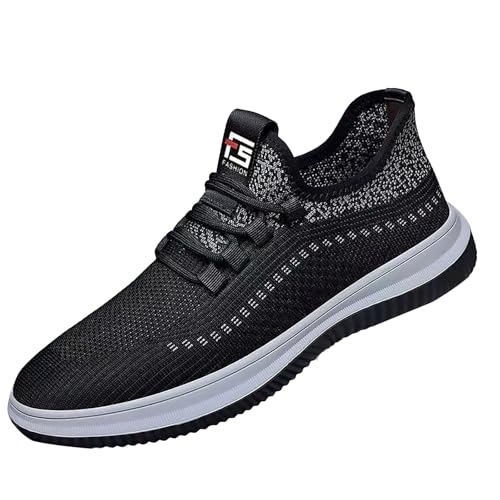 Zapatillas de fitness para hombre, de malla, zapatillas de deporte, para correr, tenis, fitness, correr, caminar, ligeras, transpirables, para el tiempo libre, para correr, para el calle, Negro , 40