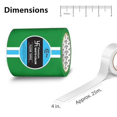 Image of D-fix Vastu Color Floor Tapes | 4 Inch Wide, 25M Each | Green | Vastu Dosh Remedy, Vastu Correction for WC, Toilet, Entrance, Home & Office (1 Rolls Pack)