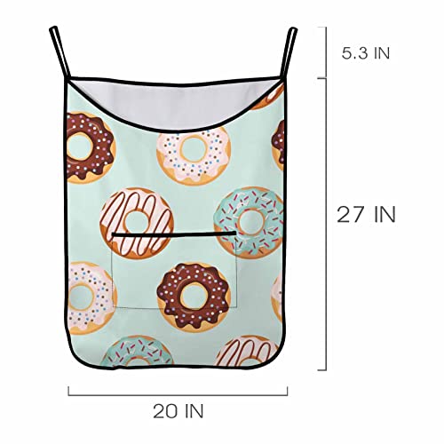 Interestprint Blue And Chocolate Glazed Donuts Hanging Laundry Hamper Bag, Durable Space Saving Dorm Laundry Hamper #TOP1