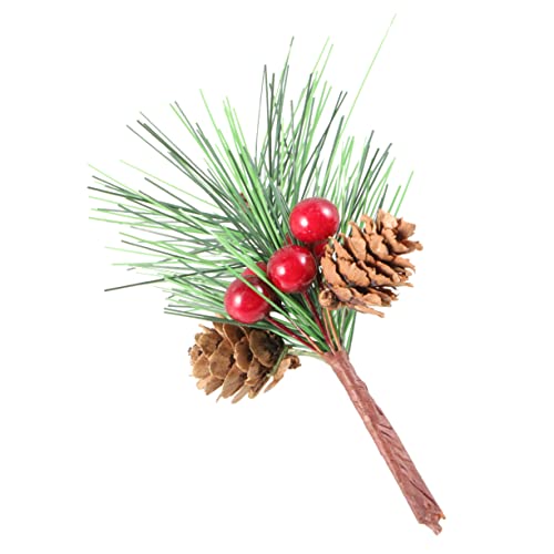 ERINGOGO 20Pcs Mini Pine Picks with Berries and Pinecones Creative Christmas Decoration for Home Party and Wreaths DIY Floral Accents for Festive Atmosphere
