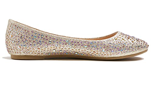 Women's Super Sparkle Bling Party Ballets Wedding Bridal Shiny Dress Flats Rhinestone4