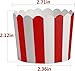 50-Pack Muffin Cups Baking Paper Cup Cupcake Muffins Liners Red and White Stripes Baking Cups, Bottom Dia 2.3 Inch