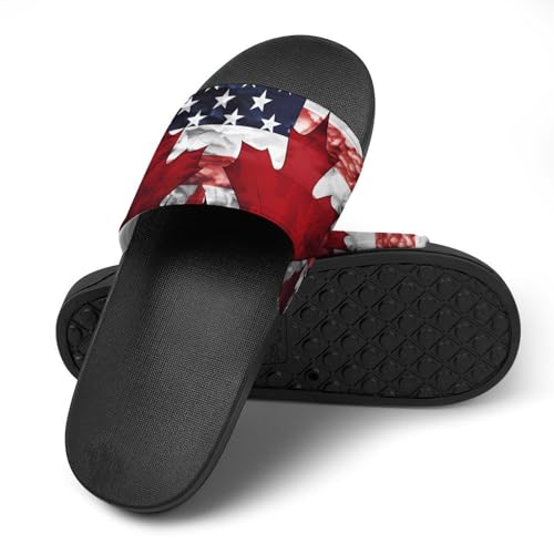 U.S. Flag And Canada Flag House Sandals Non-Slip Bathroom Slippers Beach Summer Shoes for Men Women4