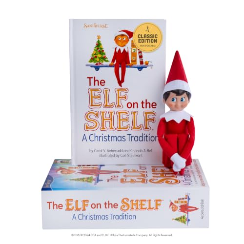 The Elf on The Shelf® Eine Weihnachtstradition | Englisch | Junge mit Blauen Augen | inkl. zauberhaft illustriertem Buch, Erinnerungsbox & offizieller Adoptionsurkunde
