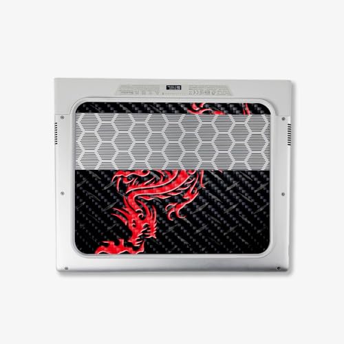 Image of MightySkins Carbon Fiber Skin Compatible with Alienware X14 R2 (2023) Full Wrap Kit - Red Dragon | Protective, Durable Textured Carbon Fiber Finish | Easy to Apply & Change Styles | Made in The USA