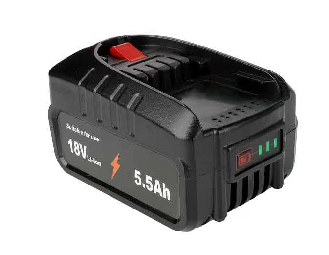 1 batteria di ricambio da 18 V, 5,5 Ah, per utensili Bosch Home e Garden, compatibile con Bosch PBA, PSB, PSR, Gloria, ad alta capacità, ricaricabile