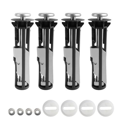 4 Piezas Tornillos Tapa WC, CHSEROK Inodoro Tanque Tornillo, Fijaciones para Asiento de Retrete con Junta, para Fijar Tapas de Inodoro