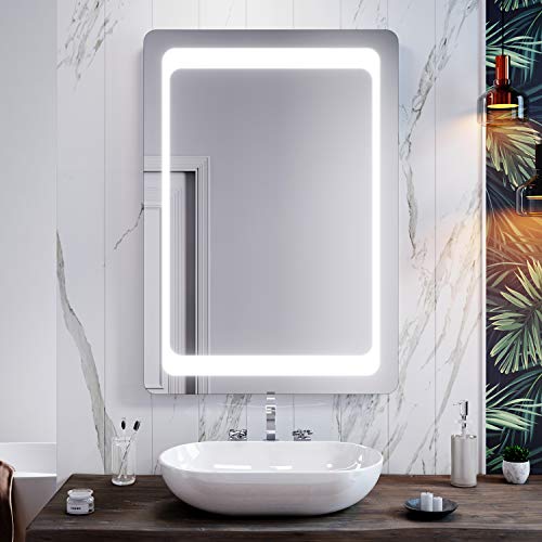 ELEGANT Modern Bathroom Mirrors 1000 x 700 mm Illuminated LED Bathroom Mirror Light Infrared Sensor + Demister