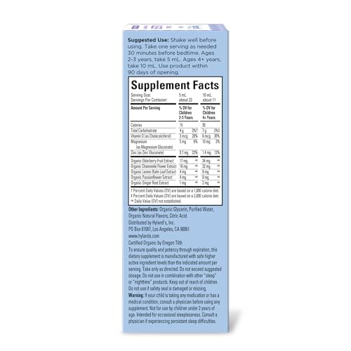 Image of Hyland's Kids Melatonin-Free Sleep + Immune Support, Organic, Ages 2+, 4oz