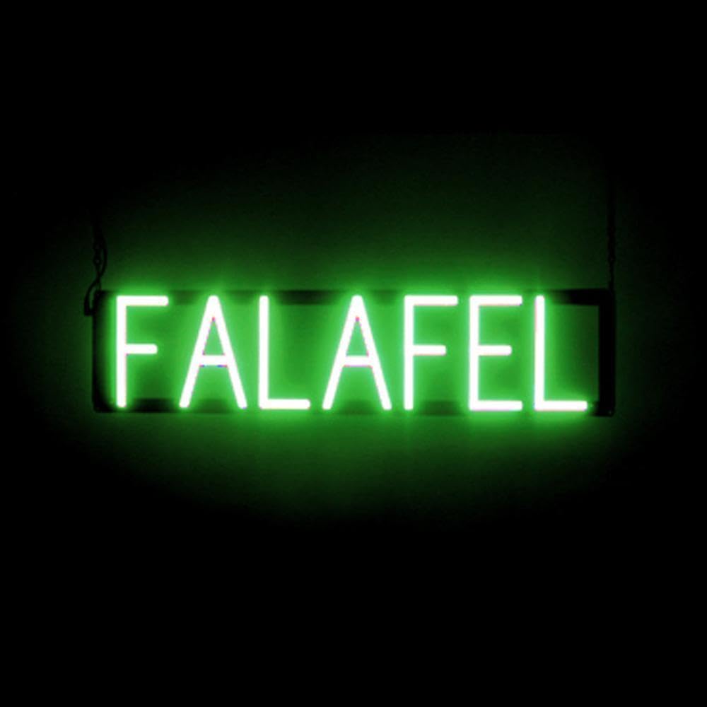 SpellBrite LED Neon FALAFEL Sign for Business - Green, 26" x 6"