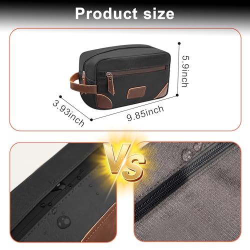Men's Travel Toiletry Bag - Large Waterproof Organizer, 2 Zippered Pockets for Shaving/Cosmetic,Portable Bathroom Bag for Travel/Gym/Business Trips3