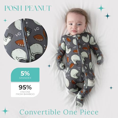 Image of Posh Peanut Convertible Baby Sleepers - Footless Baby Pajamas with 2 Way Zipper for Easy Diaper Changes