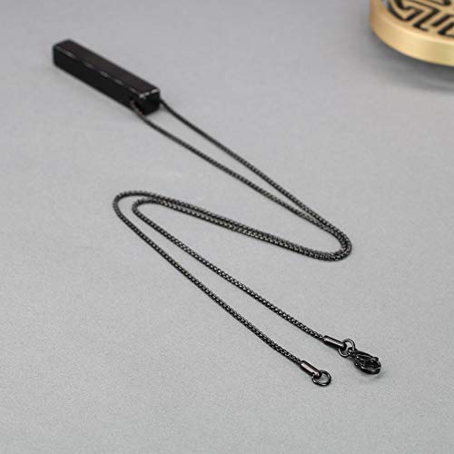 Coai Bar Healing Crystal Black Obsidian Stone Necklace 24" #TOP5