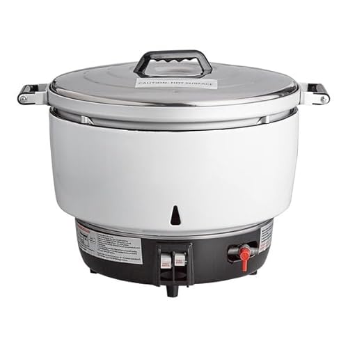 Commercial Gas Rice Cooker and Warmer, 110 Cup Capacity, White,