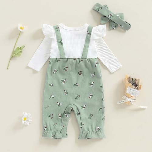 Newborn Baby Girl Romper Fall Outfits Long Sleeve Jumpsuit Corduroy One Piece Bodysuit Winter Clothes for Girl3