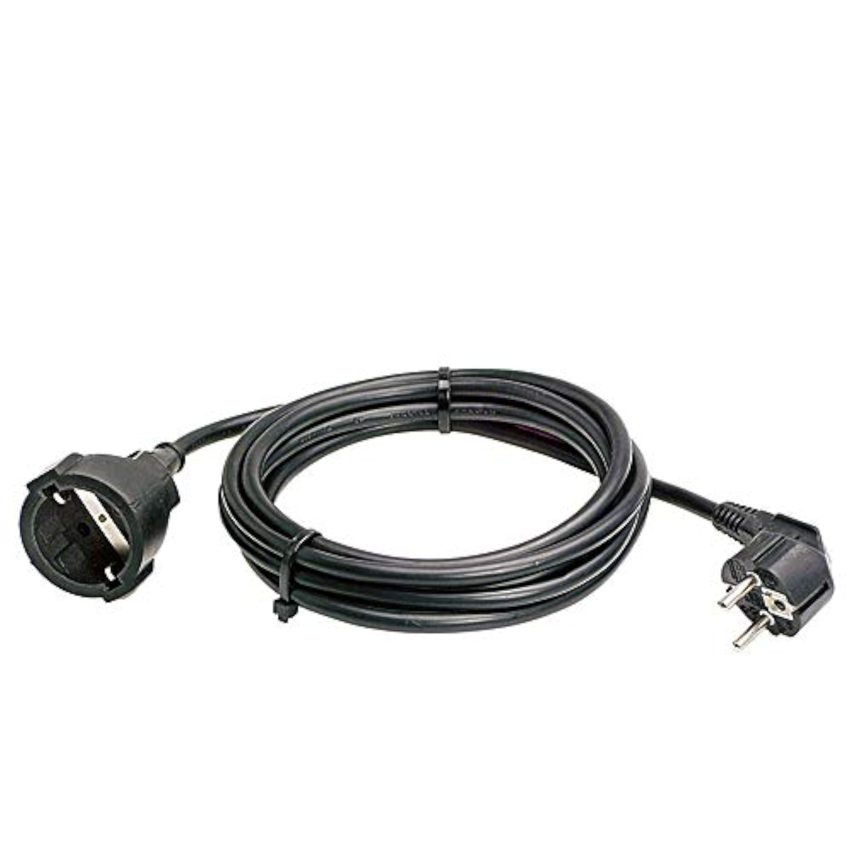 as - Schwabe alargador de Cables 2 m H05VV-F 3G1,5 - Cable de extensión 230 V / 16 A / 3.500 W - Enchufe y Enchufe Hembra con Toma de Tierra - protección contra cuerpos extraños IP20 - Negro, 50202
