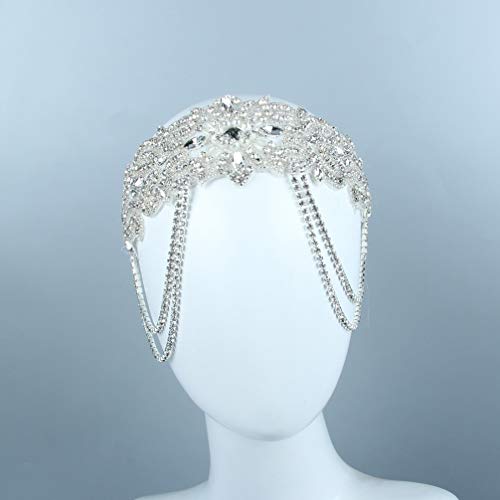 Lurrose Diadema de Diamantes de Imitación de La Cadena de La Cabeza...