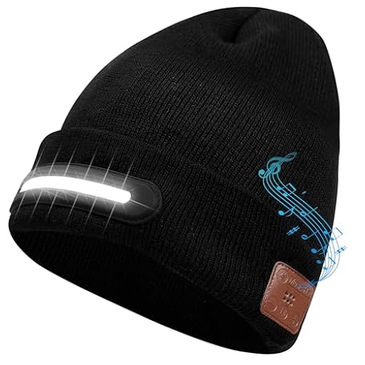 BNEHHOV Gorro Bluetooth con 40 LED y luz, Gorra LED Unisex con Auriculares y Altavoces Estéreo Integrados, Regalos de Cumpleaños para Hombres, Mujeres, él, Marido, Adolescentes (negro) | Ya disponible en tu tienda friki favorita! En mundofriki.es!