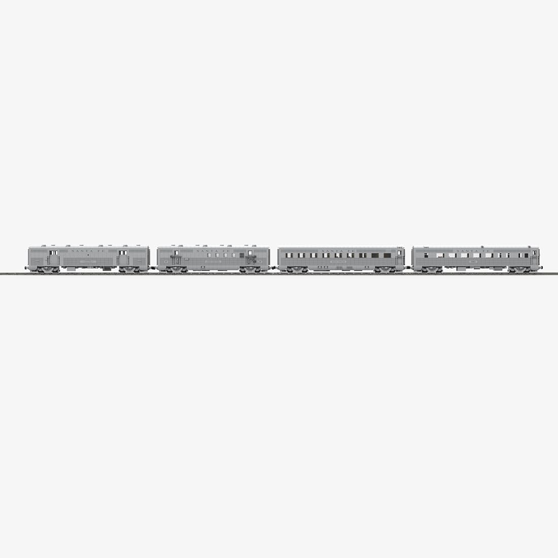 Santa Fe Super Chief Personenzug Klemmbausteine, Zug Bausteine mit Eisenbahn Schienen Entworfen von Langemat, Eisenbahn-Spielzeug und Geschenk für Erwachsene - 5021 Teile