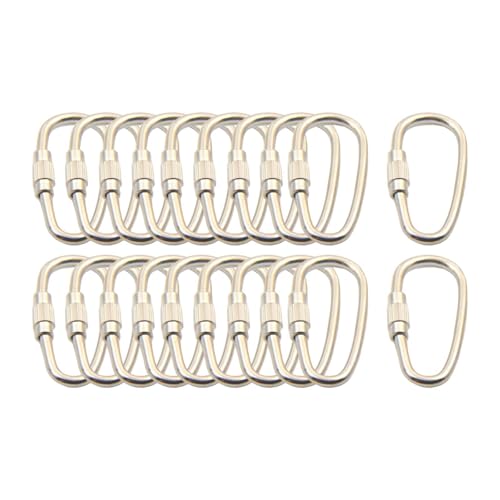 Baoblaze 20 fibbie per portachiavi he con anello, fibbia a vite, ciondolo appeso, moschettone a maglie rapide per impieghi gravosi, gancio in metallo