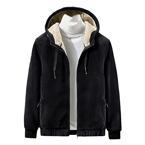 Sweat à capuche en laine cachemire homme pull noir chaud hiver S